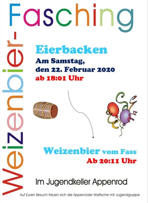 Weizenbierfasching Appenrod 2020