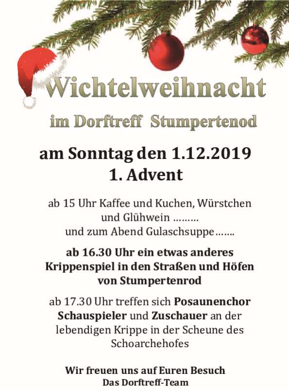 Wichtelweihnacht Stumpertenrod 2019